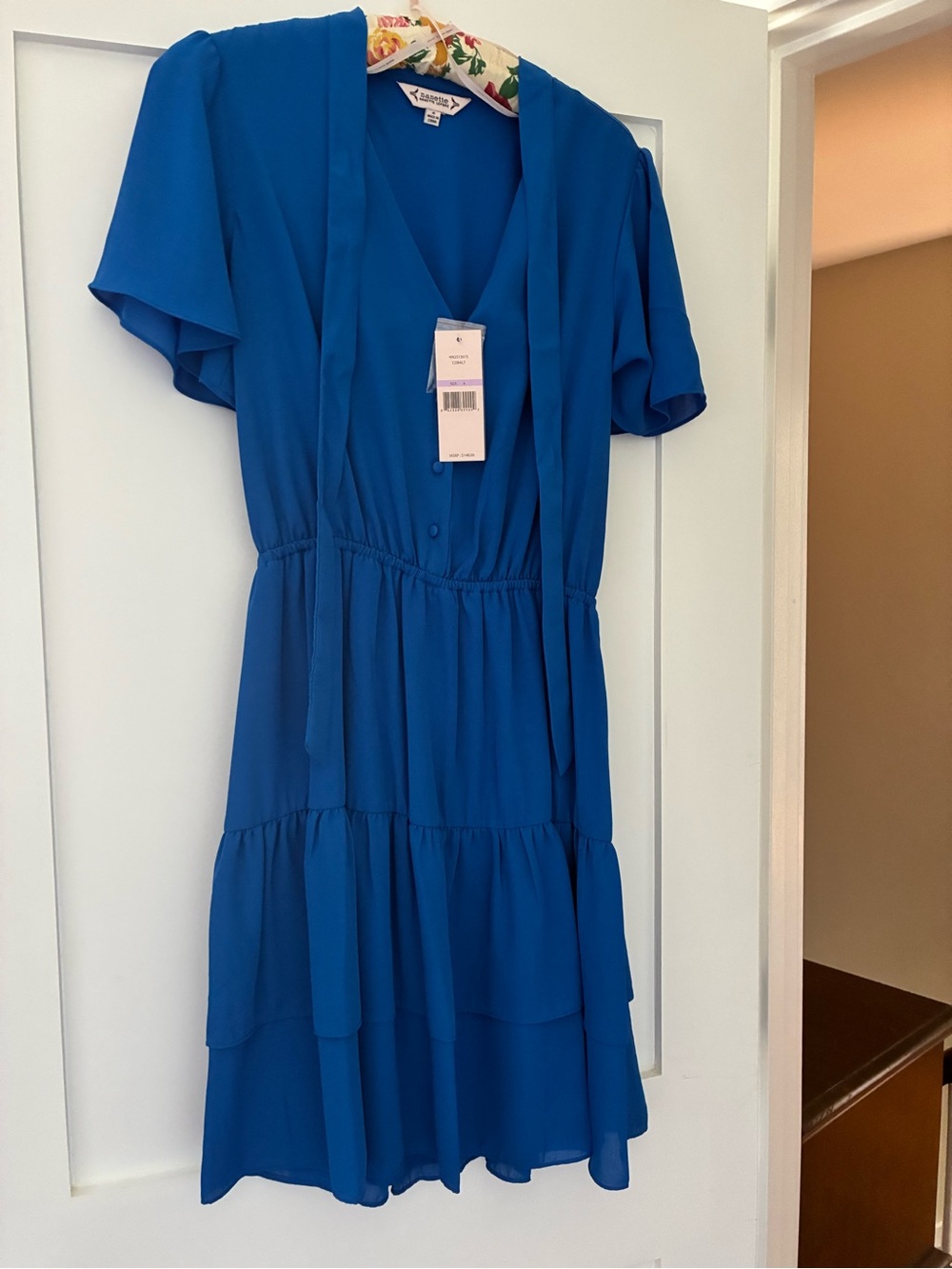 Nanette Lepore Cobalt Blue Tiered V-Neck Dress